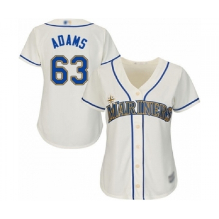 Women's Seattle Mariners #63 Austin Adams Authentic Cream Alternate Cool Base Baseball Player Jersey