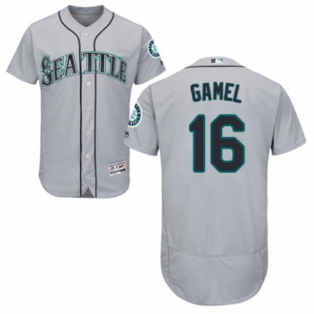 Men's Majestic Seattle Mariners #16 Ben Gamel Grey Road Flex Base Authentic Collection MLB Jersey
