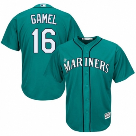 Youth Majestic Seattle Mariners #16 Ben Gamel Authentic Teal Green Alternate Cool Base MLB Jersey