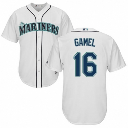 Youth Majestic Seattle Mariners #16 Ben Gamel Authentic White Home Cool Base MLB Jersey
