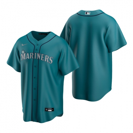 Men's Nike Seattle Mariners Blank Aqua Alternate Stitched Baseball Jersey