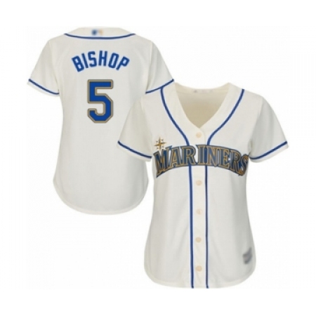 Women's Seattle Mariners #5 Braden Bishop Authentic Cream Alternate Cool Base Baseball Player Jersey