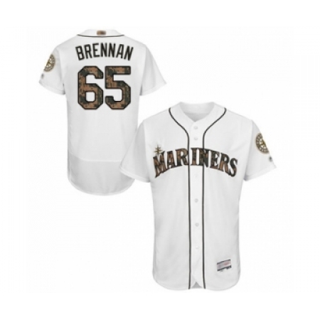 Men's Seattle Mariners #65 Brandon Brennan Authentic White 2016 Memorial Day Fashion Flex Base Baseball Player Jersey