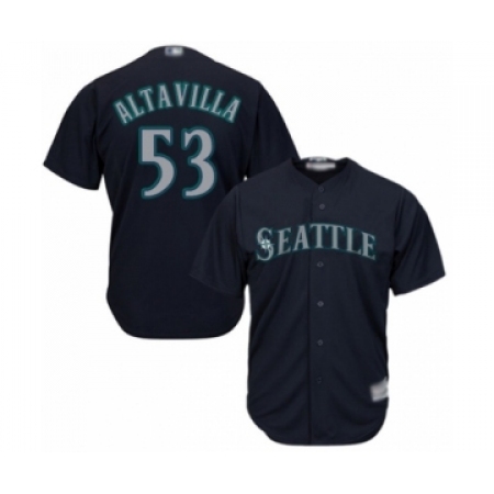Youth Seattle Mariners #53 Dan Altavilla Authentic Navy Blue Alternate 2 Cool Base Baseball Player Jersey