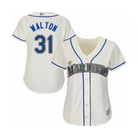 Women's Seattle Mariners #31 Donnie Walton Authentic Cream Alternate Cool Base Baseball Player Jersey