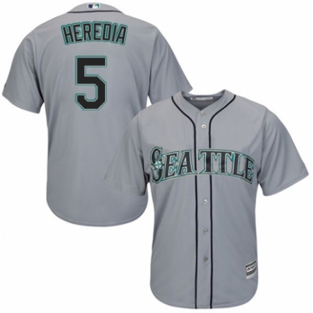 Men's Majestic Seattle Mariners #5 Guillermo Heredia Replica Grey Road Cool Base MLB Jersey
