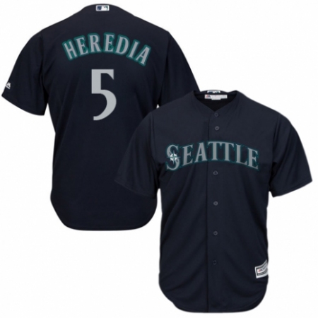 Youth Majestic Seattle Mariners #5 Guillermo Heredia Authentic Navy Blue Alternate 2 Cool Base MLB Jersey