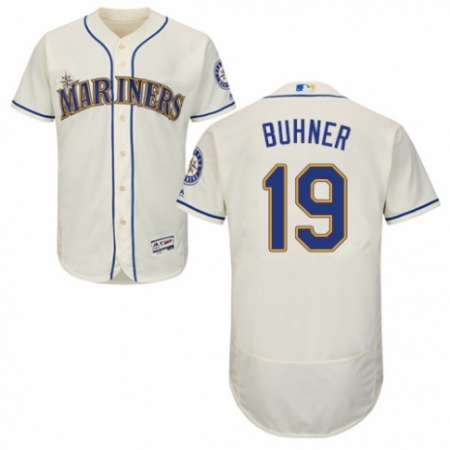 Men's Majestic Seattle Mariners #19 Jay Buhner Cream Alternate Flex Base Authentic Collection MLB Jersey