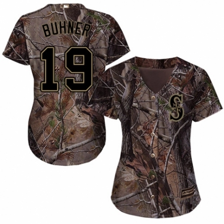 Women's Majestic Seattle Mariners #19 Jay Buhner Authentic Camo Realtree Collection Flex Base MLB Jersey