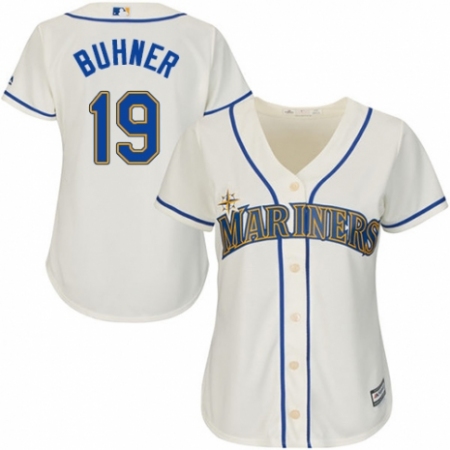 Women's Majestic Seattle Mariners #19 Jay Buhner Authentic Cream Alternate Cool Base MLB Jersey