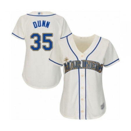 Women's Seattle Mariners #35 Justin Dunn Authentic Cream Alternate Cool Base Baseball Player Jersey