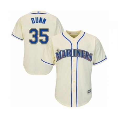 Youth Seattle Mariners #35 Justin Dunn Authentic Cream Alternate Cool Base Baseball Player Jersey
