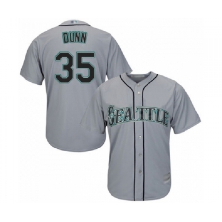 Youth Seattle Mariners #35 Justin Dunn Authentic Grey Road Cool Base Baseball Player Jersey