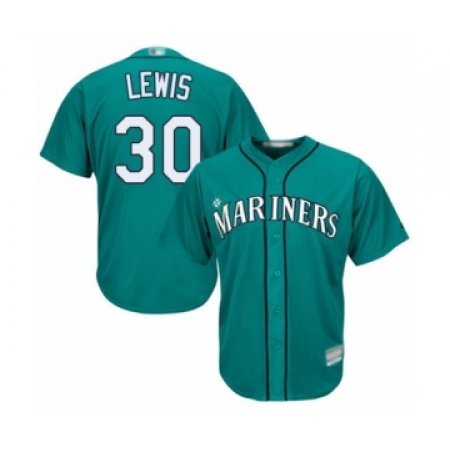 Youth Seattle Mariners #30 Kyle Lewis Authentic Teal Green Alternate Cool Base Baseball Player Jersey