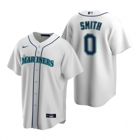 Men's Nike Seattle Mariners #0 Mallex Smith White Home Stitched Baseball Jersey