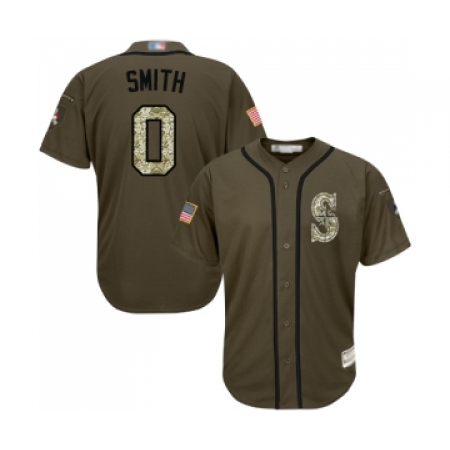 Men's Seattle Mariners #0 Mallex Smith Authentic Green Salute to Service Baseball Jersey