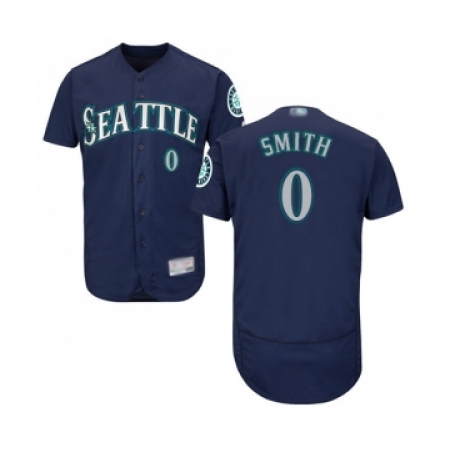 Men's Seattle Mariners #0 Mallex Smith Navy Blue Alternate Flex Base Authentic Collection Baseball Jersey