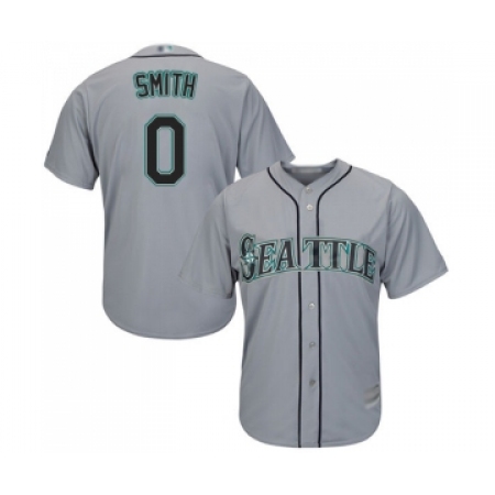 Men's Seattle Mariners #0 Mallex Smith Replica Grey Road Cool Base Baseball Jersey