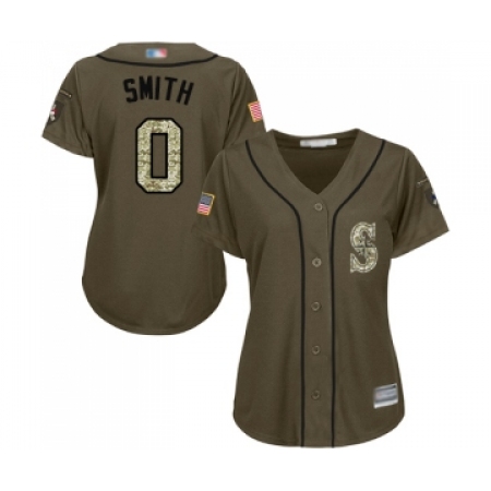 Women's Seattle Mariners #0 Mallex Smith Authentic Green Salute to Service Baseball Jersey