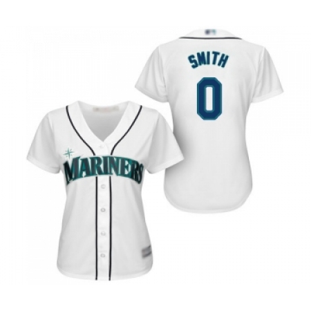 Women's Seattle Mariners #0 Mallex Smith Replica White Home Cool Base Baseball Jersey