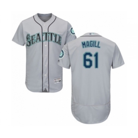 Men's Seattle Mariners #61 Matt Magill Grey Road Flex Base Authentic Collection Baseball Player Jersey