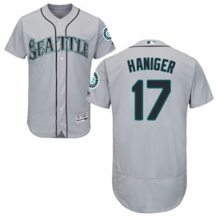Men's Majestic Seattle Mariners #17 Mitch Haniger Grey Road Flex Base Authentic Collection MLB Jersey
