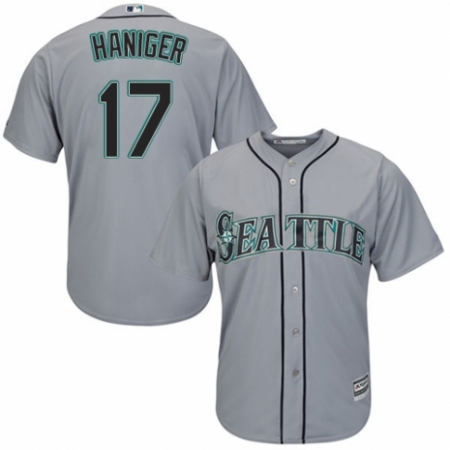 Men's Majestic Seattle Mariners #17 Mitch Haniger Replica Grey Road Cool Base MLB Jersey