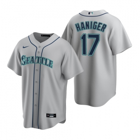 Men's Nike Seattle Mariners #17 Mitch Haniger Gray Road Stitched Baseball Jersey