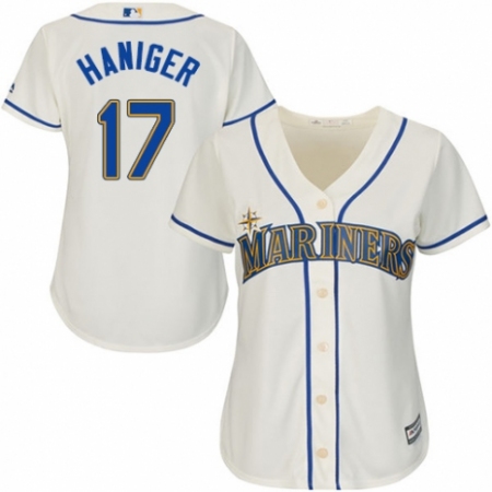 Women's Majestic Seattle Mariners #17 Mitch Haniger Authentic Cream Alternate Cool Base MLB Jersey