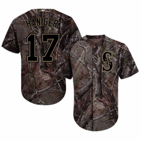 Youth Majestic Seattle Mariners #17 Mitch Haniger Authentic Camo Realtree Collection Flex Base MLB Jersey