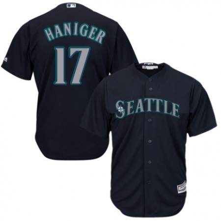Youth Majestic Seattle Mariners #17 Mitch Haniger Replica Navy Blue Alternate 2 Cool Base MLB Jersey