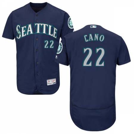 Men's Majestic Seattle Mariners #22 Robinson Cano Navy Blue Alternate Flex Base Authentic Collection MLB Jersey