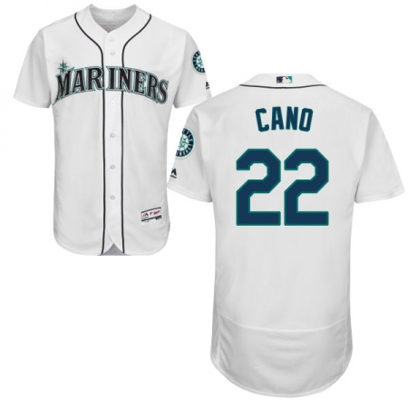 Men's Majestic Seattle Mariners #22 Robinson Cano White Home Flex Base Authentic Collection MLB Jersey