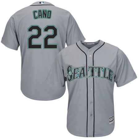 Youth Majestic Seattle Mariners #22 Robinson Cano Authentic Grey Road Cool Base MLB Jersey