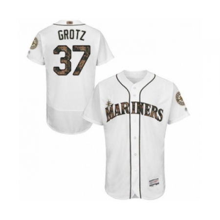 Men's Seattle Mariners #37 Zac Grotz Authentic White 2016 Memorial Day Fashion Flex Base Baseball Player Jersey