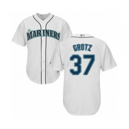 Youth Seattle Mariners #37 Zac Grotz Authentic White Home Cool Base Baseball Player Jersey